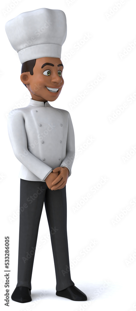 Fun 3D illustration of a cartoon chef Fun 3D illustration of a cartoon chef
