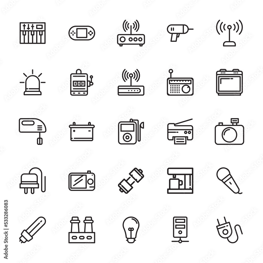 Fototapeta premium Electronics Vector Icons