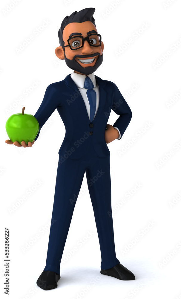 Fun 3D cartoon illustration of an indian businessman Fun 3D cartoon illustration of an indian businessman