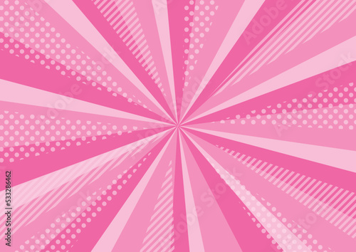 放射ポップ背景 ピンク