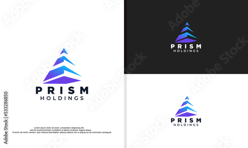 logo illustration vector graphic of flying prism