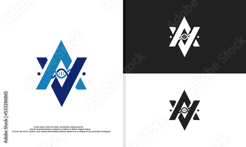 logo illustration vector graphic of letter a and v