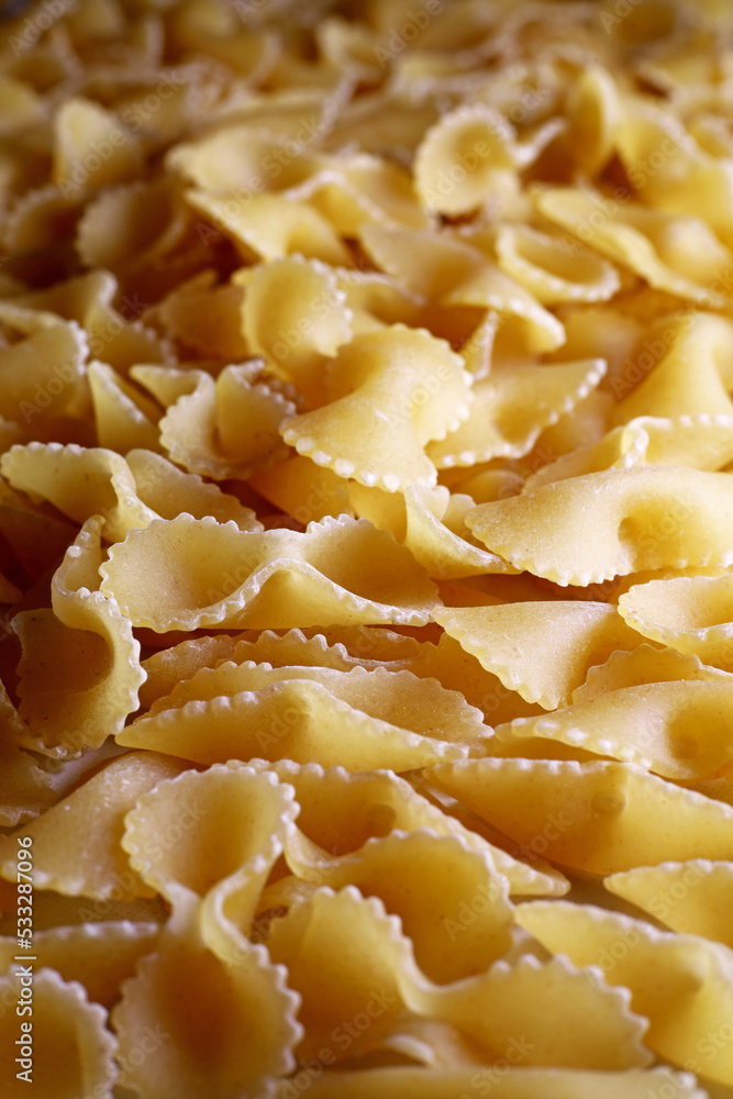 close-up Italian pasta farfalle. Food background close-up Italian pasta farfalle. Food background