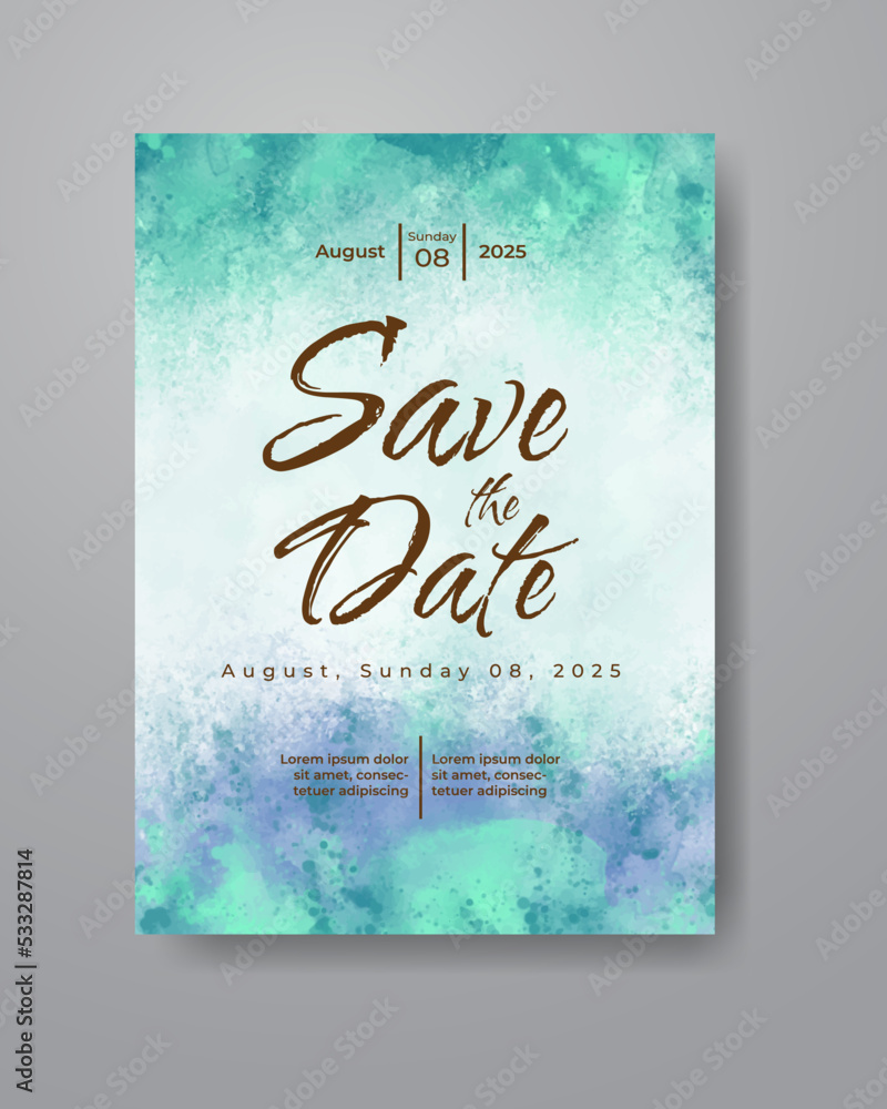 Save the date with watercolor background. Design for your invitation ...