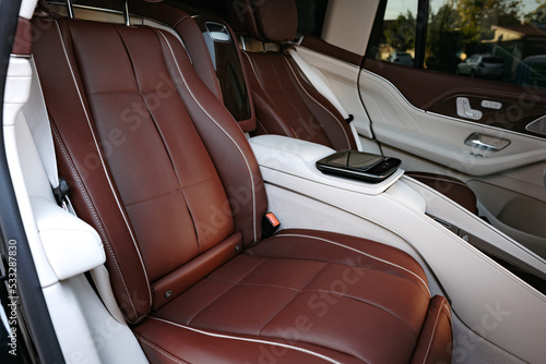 Interior of prestige modern car with leather seats © fotofabrika