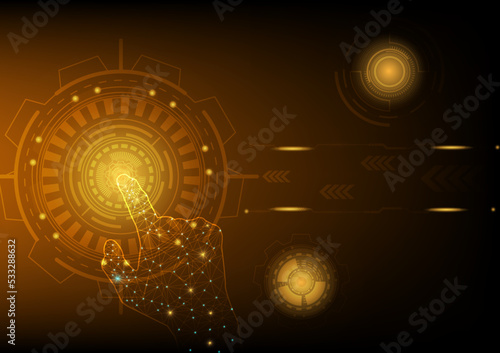 Hitech Technology orange background  vector illustration