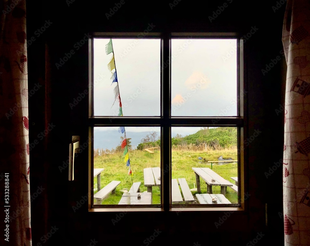 window from a mountain hut window from a mountain hut