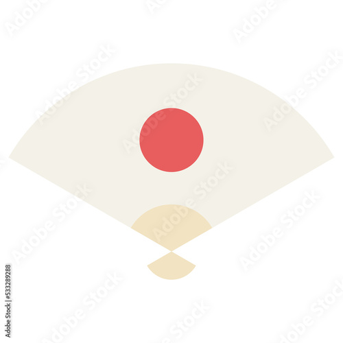 日本のお正月イメージイラスト素材_日の丸扇子