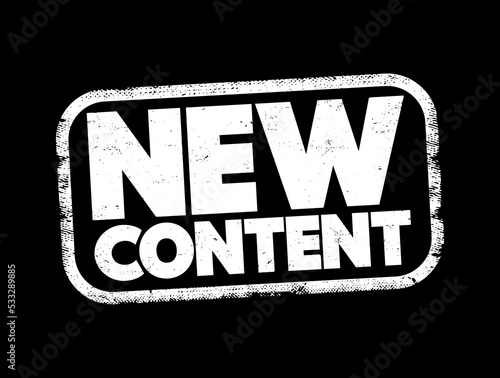 New Content text stamp, concept background