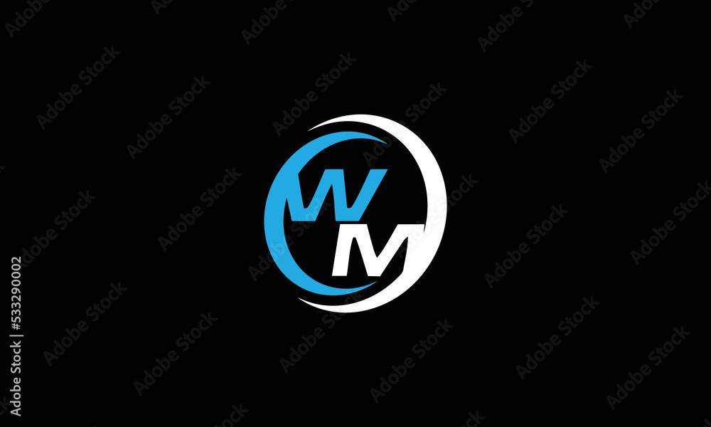 MW WM negative space creative logo design MW WM negative space creative logo design