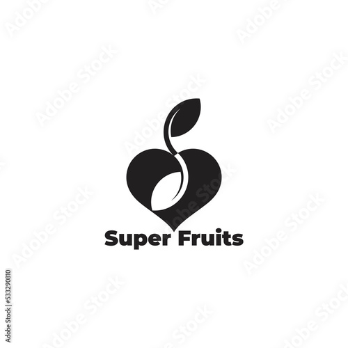 letter s apple shape super fruit symbol logo vector