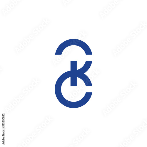letter k2 simple geometric line logo vector