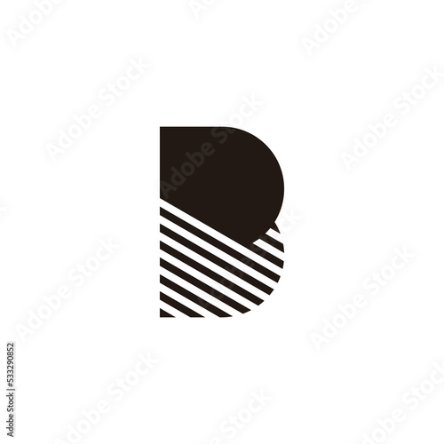 letter b stripes silhouette geometric logo vector