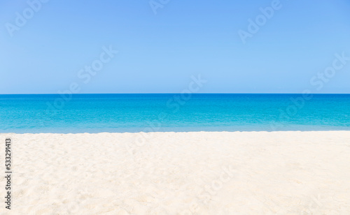 Clean tropical sandy beach in south of Thailand, tropical summer holiday destination, summer outdoor day light, peaceful tropical nature © sirirak