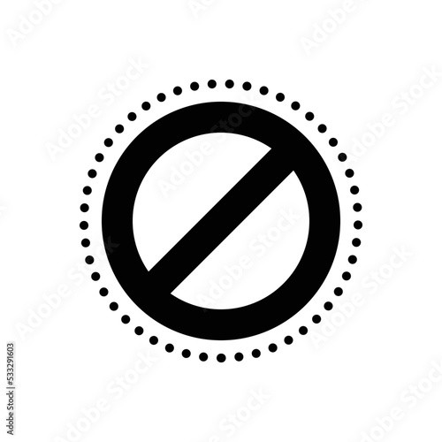 Black solid icon for stopped