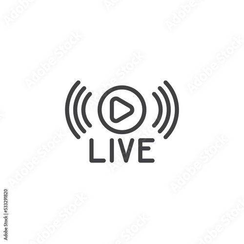 Live stream line icon