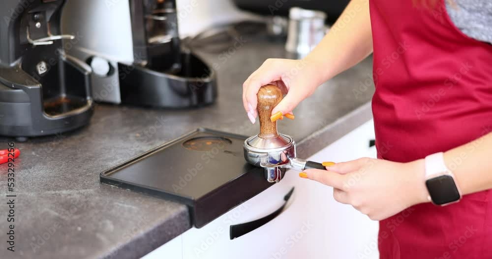 Slow Motion shot of Close up of barista making a cups of coffee drink. Slow Motion shot of Close up of barista making a cups of coffee drink.