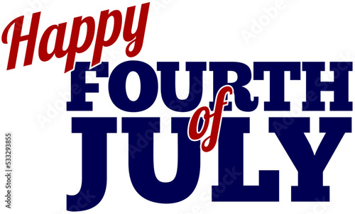 A Happy Fourth of July red, white and blue design