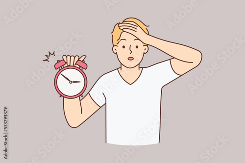 Frustrated man worried about deadline