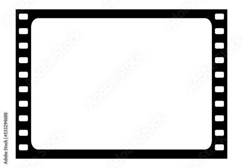 Oblong film frame on transparent background