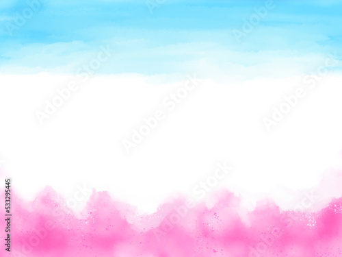 春の風景 桜と青空のぼんやりとした風景壁紙