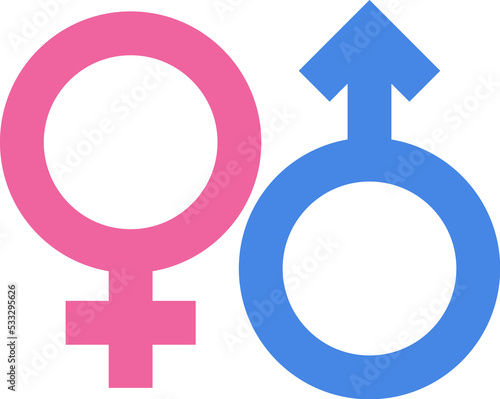 Pink and blue gender symbol