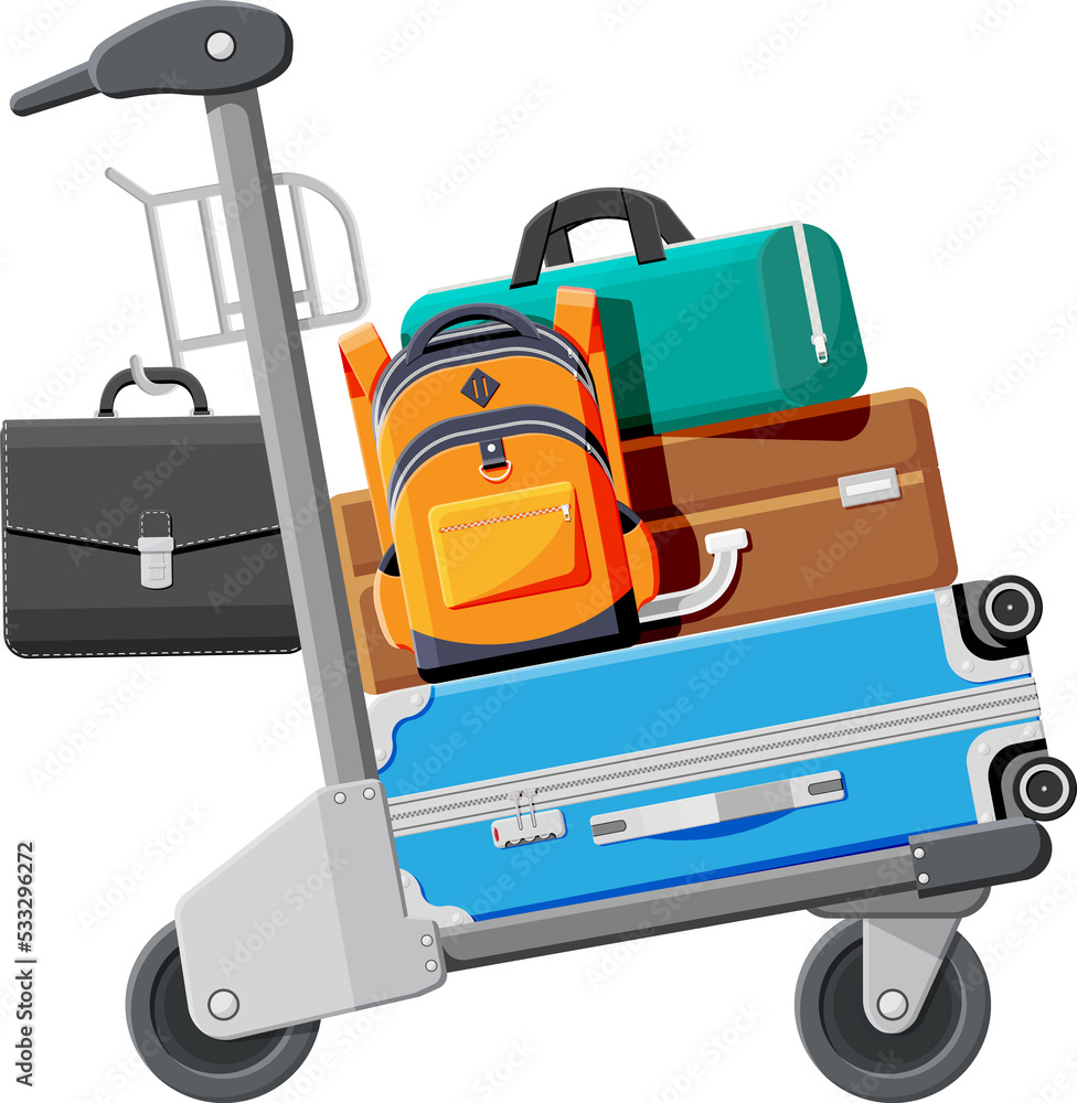 Fototapeta premium Hand Truck Full Of Bags