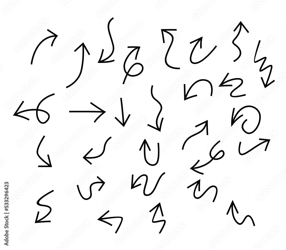 Hand drawn arrow collection,Scribble arrows, stock illustration Hand drawn arrow collection,Scribble arrows, stock illustration