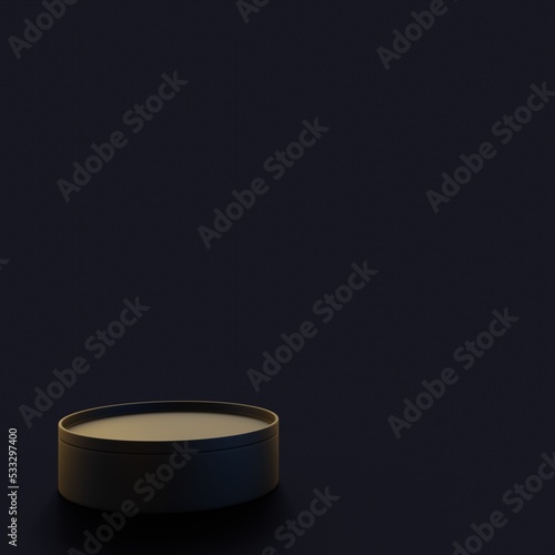 Stylish stand in black for product display. Template for the designer. 3d rendering.