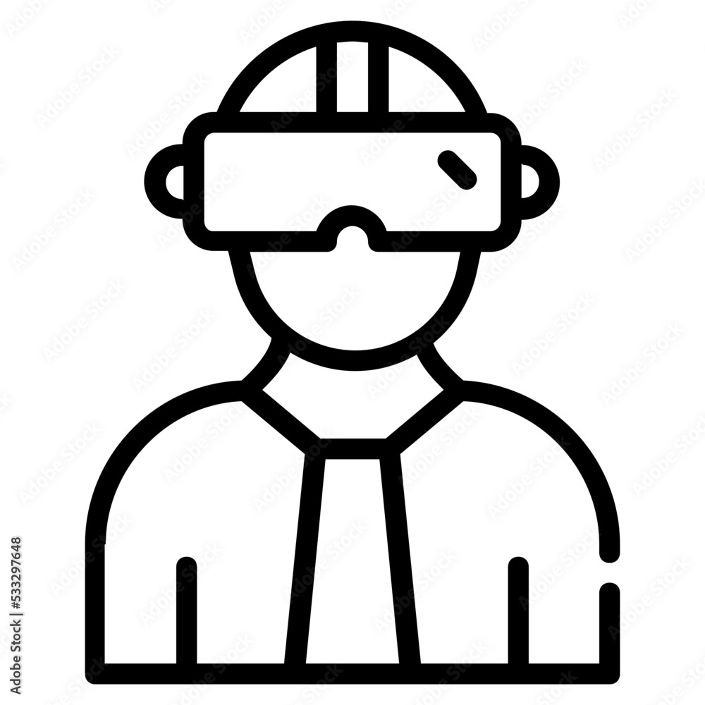 Modern line icon design of vr headset Modern line icon design of vr headset