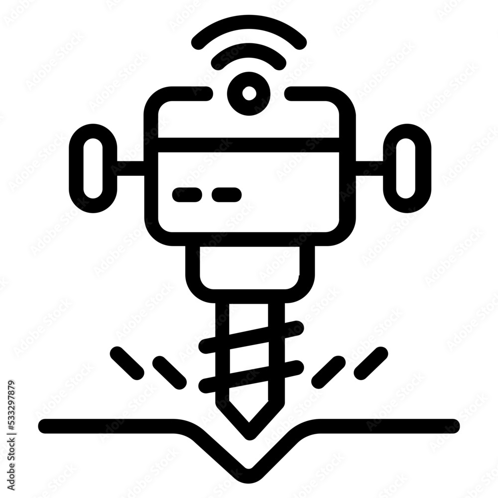 Download linear icon design of wireless jackhammer Download linear icon design of wireless jackhammer