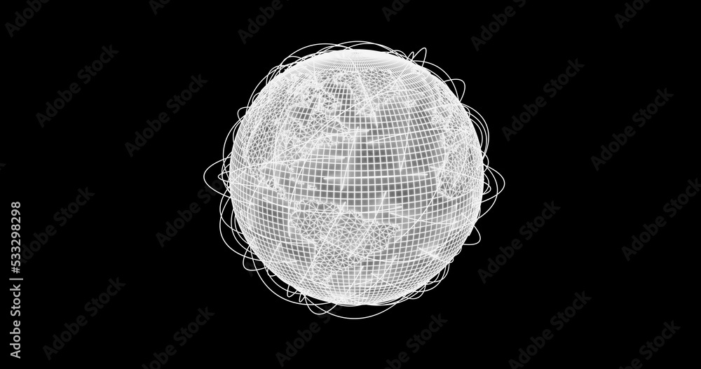 world map with trajectories in wireframe 3d world map with trajectories in wireframe 3d