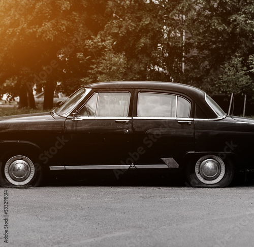 old black vintage car