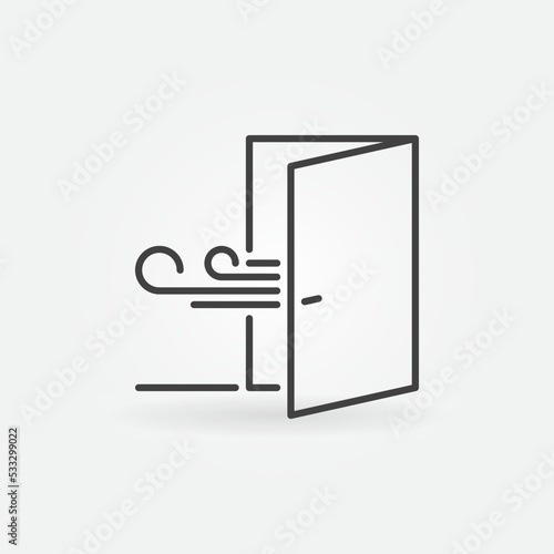 Fresh Air from Open Door linear vector concept icon