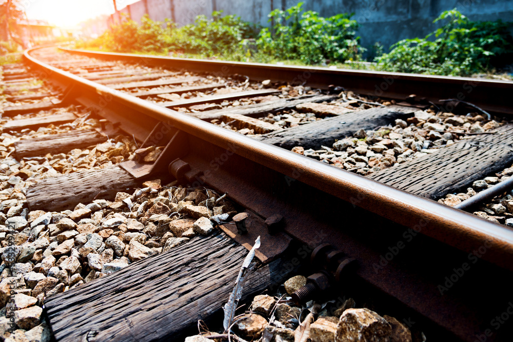 Straight railway line for train Straight railway line for train