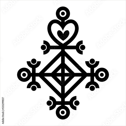 Astarstafur, Celtic love charm, bind rune, symbol, Norse mythology, isolated, vector