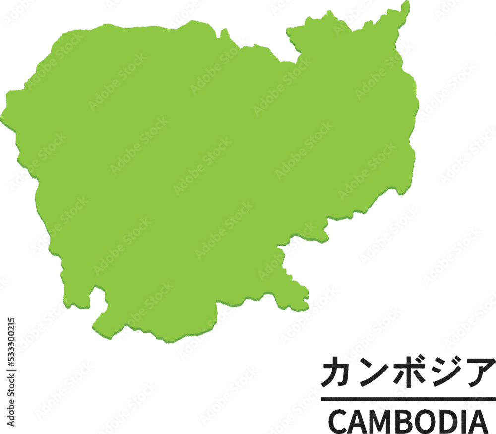 カンボジアの世界地図イラスト