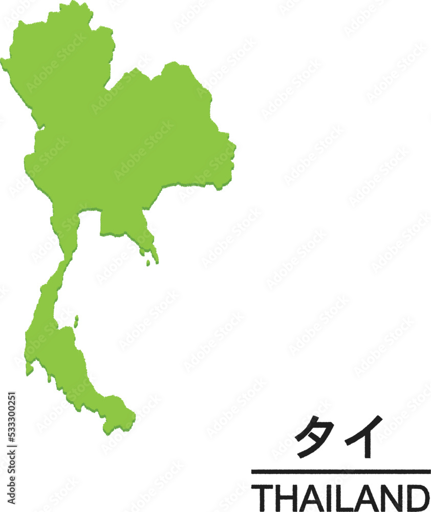 タイの世界地図イラスト