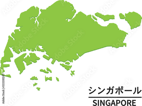 シンガポールの世界地図イラスト