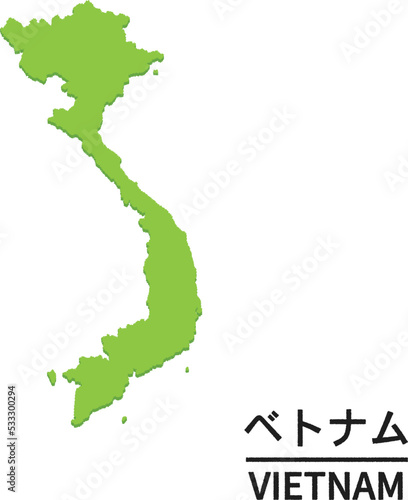 ベトナムの世界地図イラスト