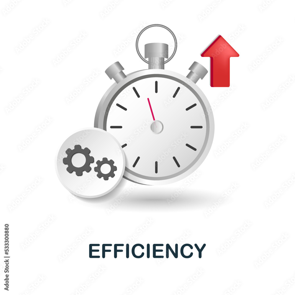 Efficiency icon. 3d illustration from company value collection. Creative Efficiency 3d icon for web design, templates, infographics and more Efficiency icon. 3d illustration from company value collection. Creative Efficiency 3d icon for web design, templates, infographics and more
