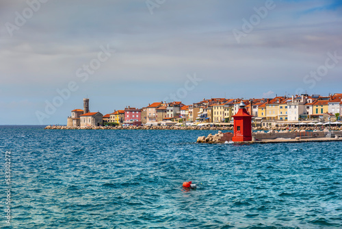 Slovenia, Piran, Town on Adriatic coast in summer
