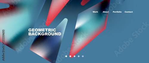 Landing page background template. Abstract geometric shapes composition. Vector illustration for wallpaper, banner, background
