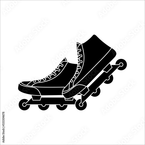 Roller skate line icon symbol. rollerskating element in trendy style. Vector illustration isolated on white background.