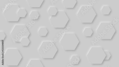 Abstract grey hexagon background. Vector Illustration