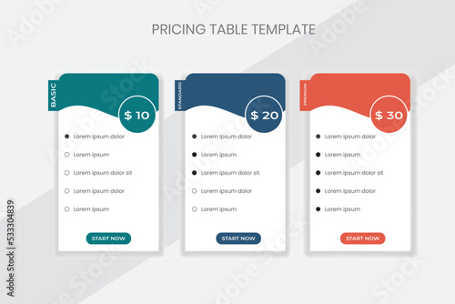 price table template