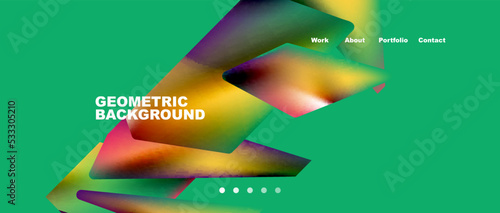 Landing page background template. Abstract geometric shapes composition. Vector illustration for wallpaper, banner, background