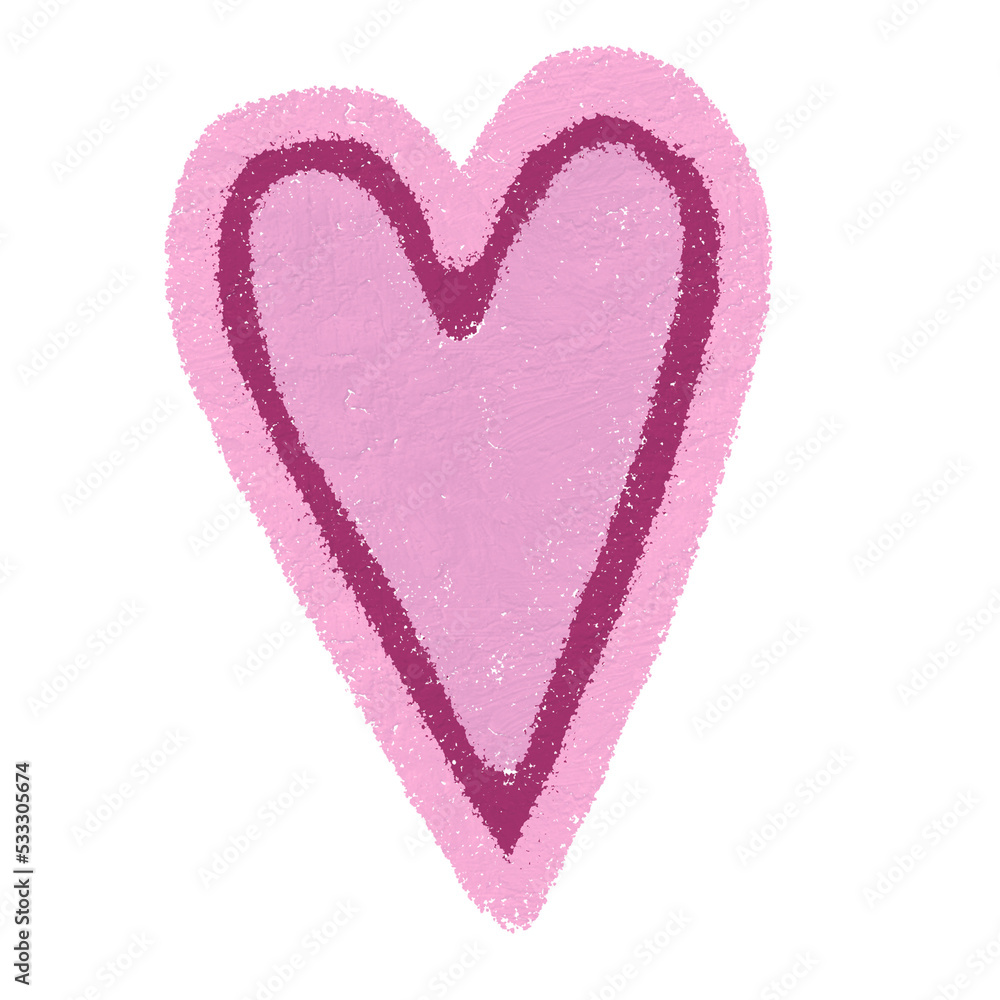 Heart symbol illustration for love and romantic trendy doodle art decoration element for web and print.