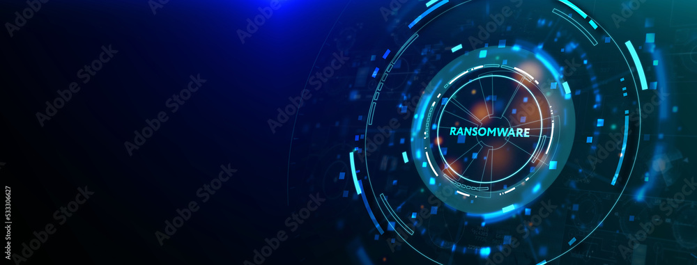 Cyber security lock that is being decoded using a ransomware. 3d ...