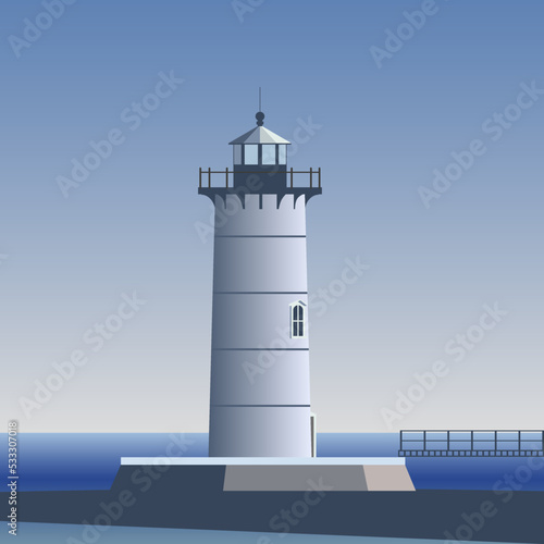 Portsmouth Harbor Lighthouse, situated in New Hampshire. Built 1878,  48-foot (15 m) high.